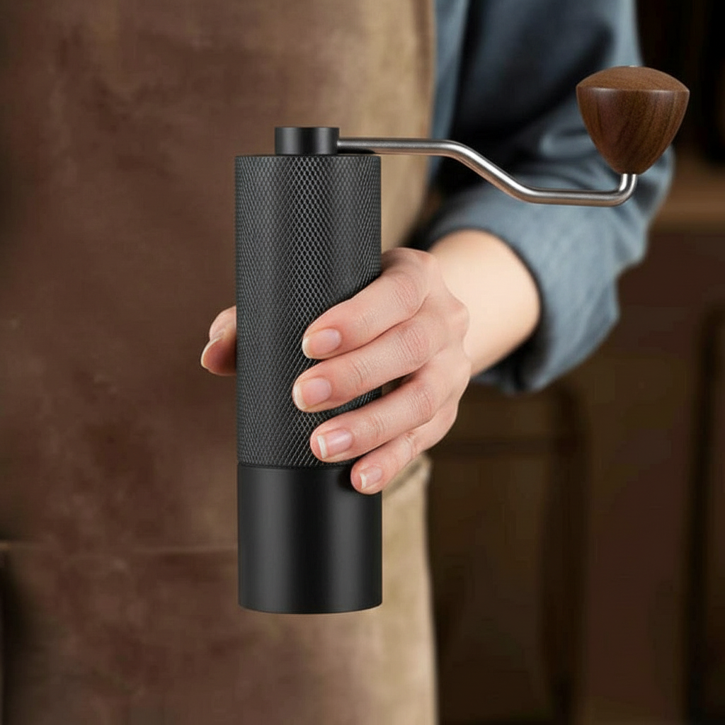 NNEDSZ Black Premium Manual Coffee Grinder (Ceramic Burr)