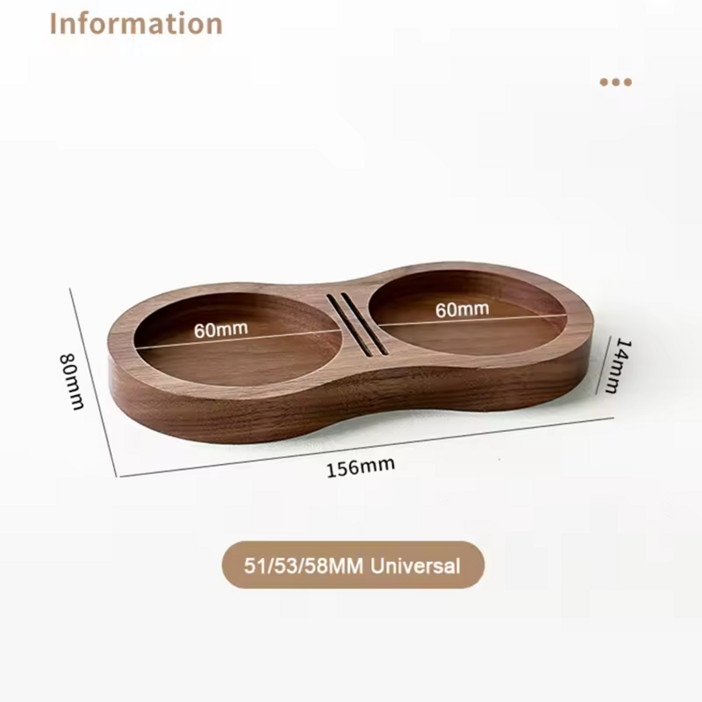 Walnut Wood Espresso Tamping Station and Tool Organizer