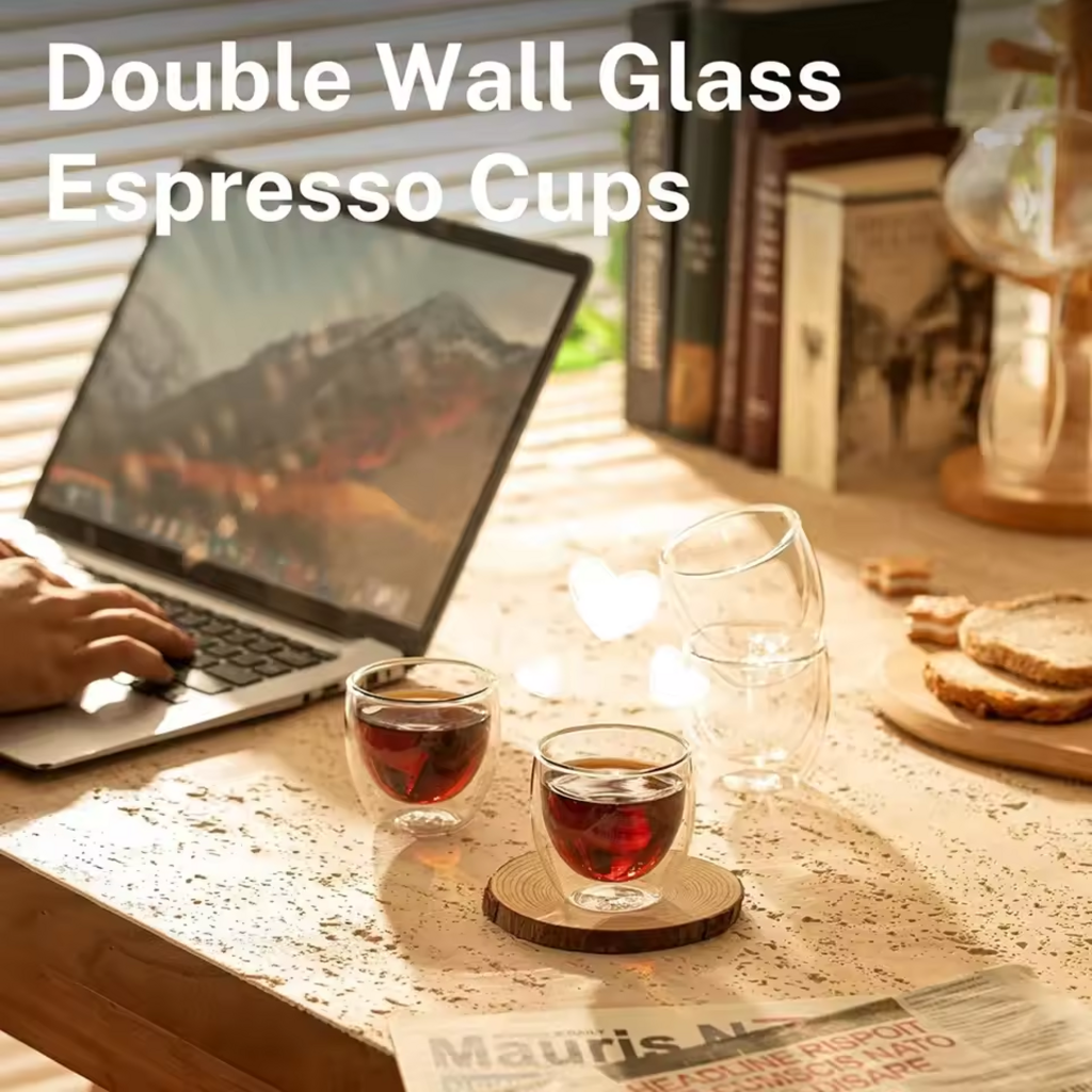 6-Piece Set: 80ml Double Wall Insulated Espresso &amp; Versatility Cups