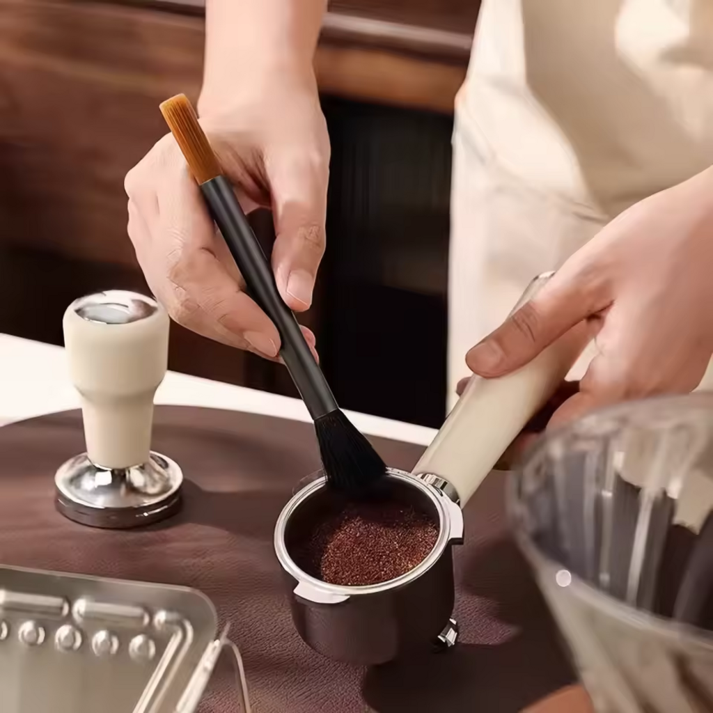 Double-Head Aluminum Tube Coffee Cleaning Brush