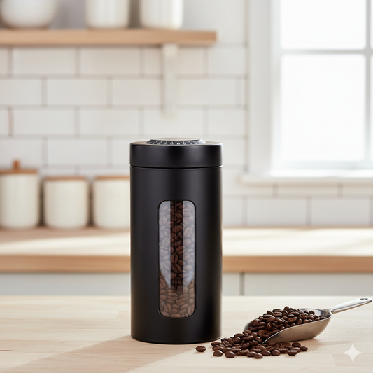Airtight Coffee Canister with Date Tracker and Transparent Window